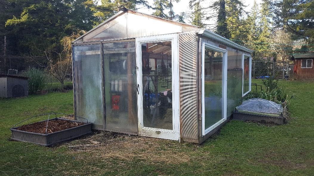 Recycled window greenhouse